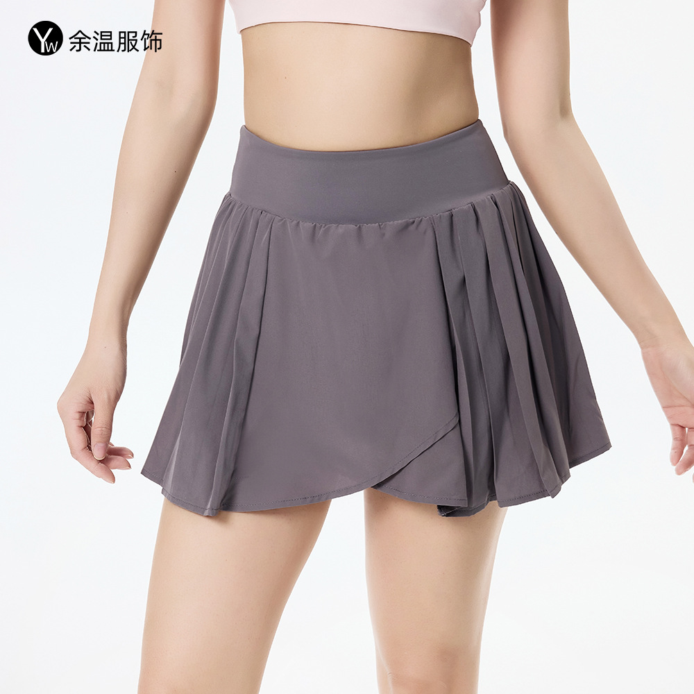 Summer New Sports Tennis Skirt, Anti-Exposure Sports Short Skirt, Running Pleated Skirt, Quick-Drying Breathable Yoga Shorts for Women