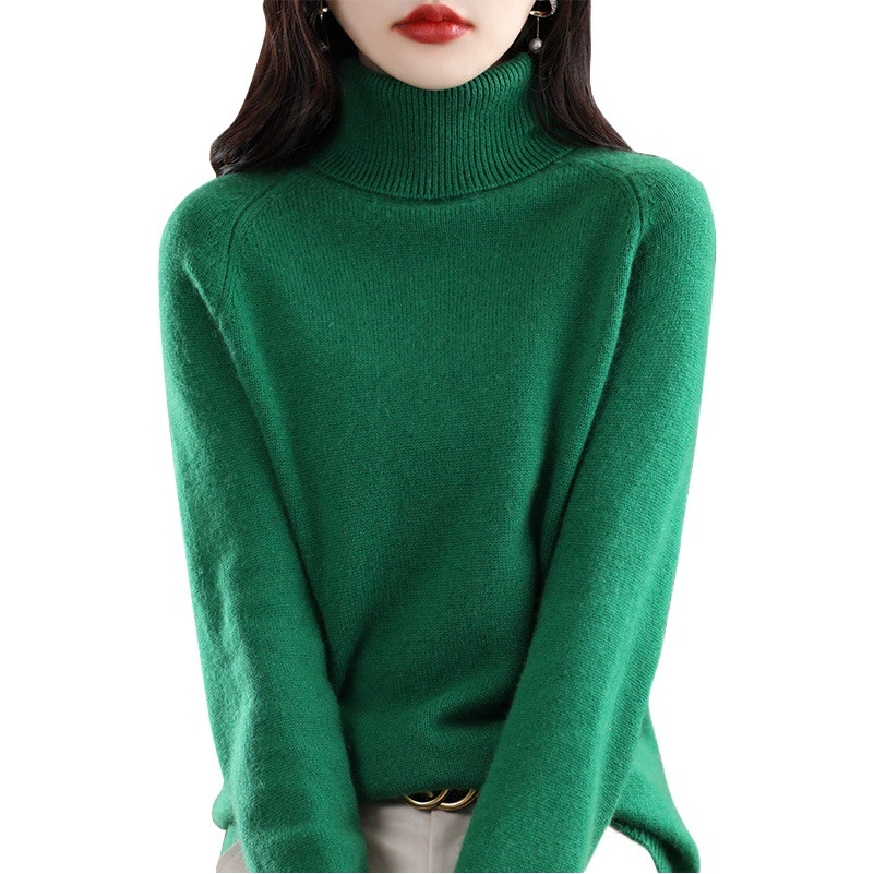 Оптовая продажа 2025 года, новый свитер с высоким воротником для женщин, высокий воротник, свободная и универсальная трикотажная нижняя рубашка для женщин, которую можно носить на улице