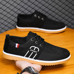 Spring New Breathable Men's Shoes, Casual Men's Slip-on Canvas Shoes, Anti-slip, Traditional Beijing Style, Versatile Trendy Shoes