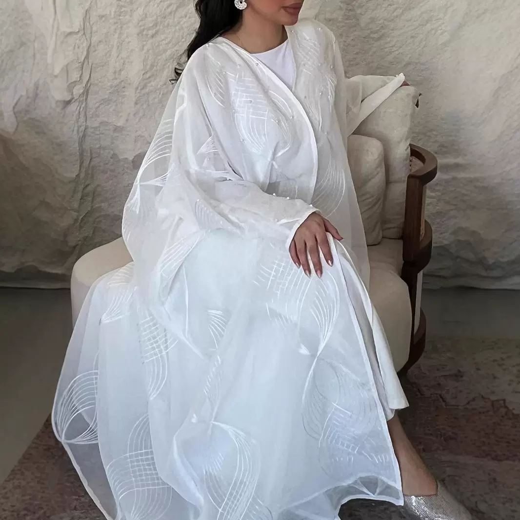 2025跨境中东欧美穆斯林abaya外贸女装优雅开衫含内搭连衣裙长袍