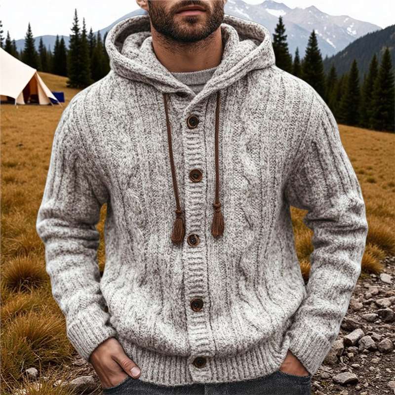 Cross-Border Men's Clothing European and American Autumn and Winter Men's Knitwears Pit Strip Long-Sleeved Hooded Cardigan Jacket Sy0137 Cross-Border Men's Clothing European and American Autumn and Winter Men's Knitwears Pit Strip Long-Sleeved Hooded Cardigan Jacket Sy0137