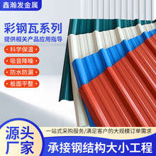 屋顶彩钢瓦建筑施工压型瓦楞板防水隔热工程围挡彩色波浪瓦出口
