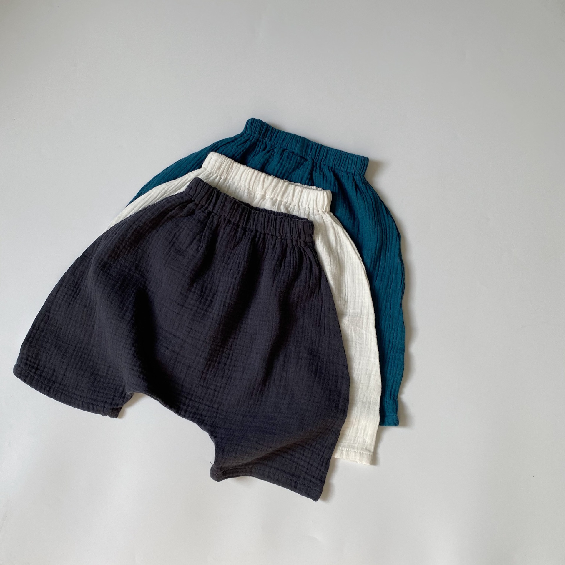 GL-kids Korean Style Summer New Children's Cotton and Linen Large Crotch Pants for Men and Women Neutral Lightweight Breathable Large PP Pants