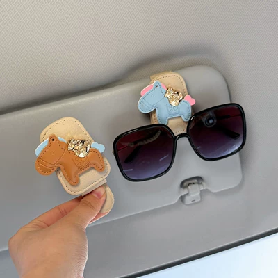 2026 New Model "Money Comes Quickly" Car Glasses Clip, Car Sun Visor Sunglasses Storage, In-Car Glasses Holder for Women (Car Glasses Clip/Bill Clip) - instant-wealth-brown-instant-wealth-blue