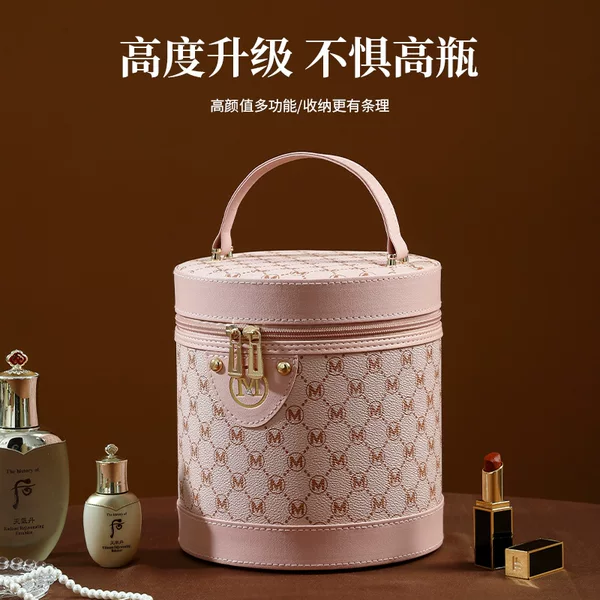 New Portable Bucket Bag Cosmetic Case Large Capacity Hand Gift Cosmetic Bag Multifunctional Waterproof Suitcase Wholesale