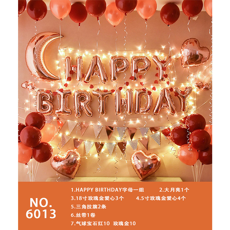 Juego de globos de cumpleaños Decoración de fiesta Juego de globos de cumpleaños para niños y niñas Dopamina de alta calidad 2025