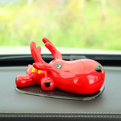 Yilu Peaceful Car Ornaments Personalized Creative Cute Car Interior Decoration Ceramic Deer Internet Celebrity Douyin Same Style Fawn Girl (Car ornaments) - red-fawn-water-drop-non-slip-mat