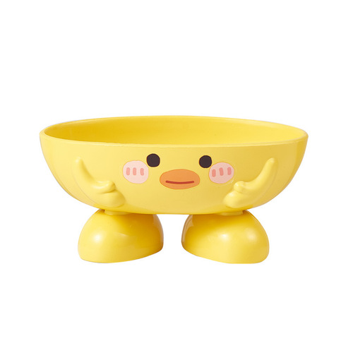 Little yellow duck soap box bathroom shelf cartoon thickened plastic drain soap box home creative soap holder