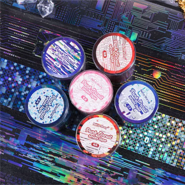 Retro Story Pet Hand Ledger Tape Punk Circuit Series Circuit Theme Hand Ledger Material Decorative Stickers