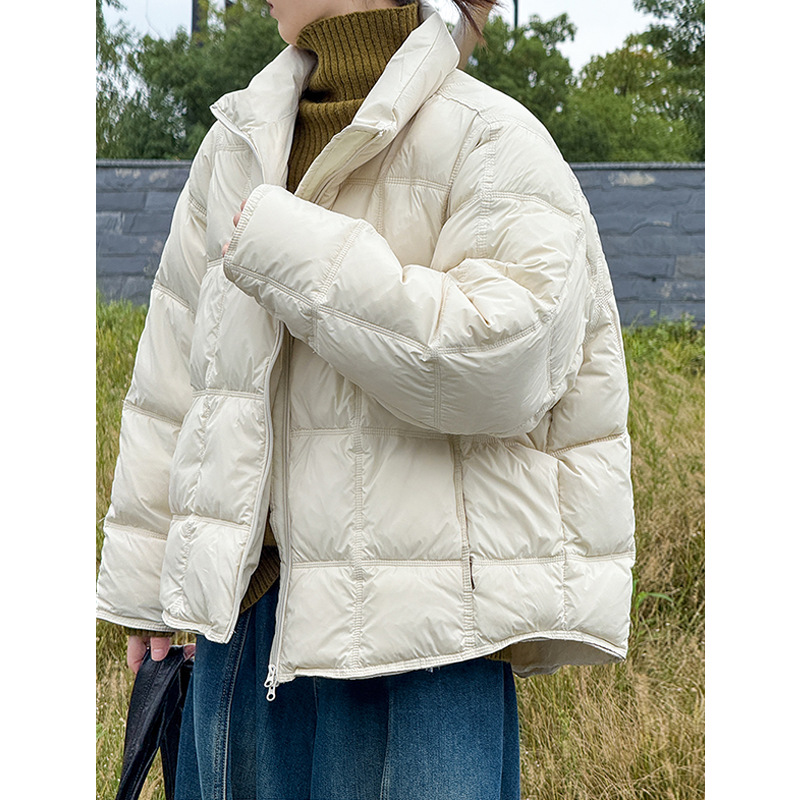 橘芷冬季新款短款羽绒服女加厚宽松面包服羽绒服立领休闲613-1