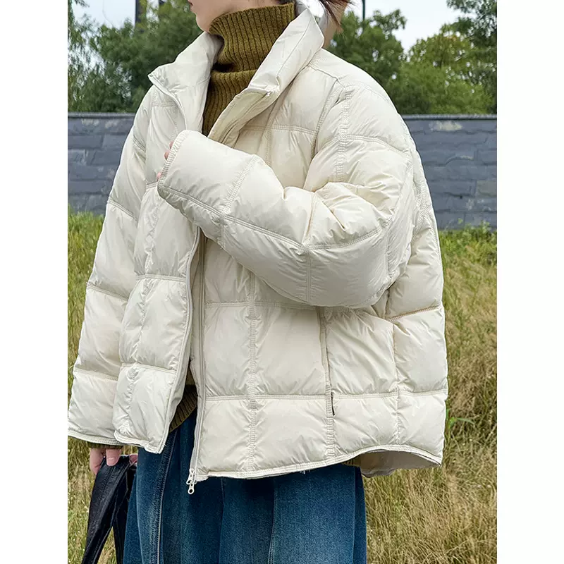 橘芷冬季新款短款羽绒服女加厚宽松面包服羽绒服立领休闲613-1