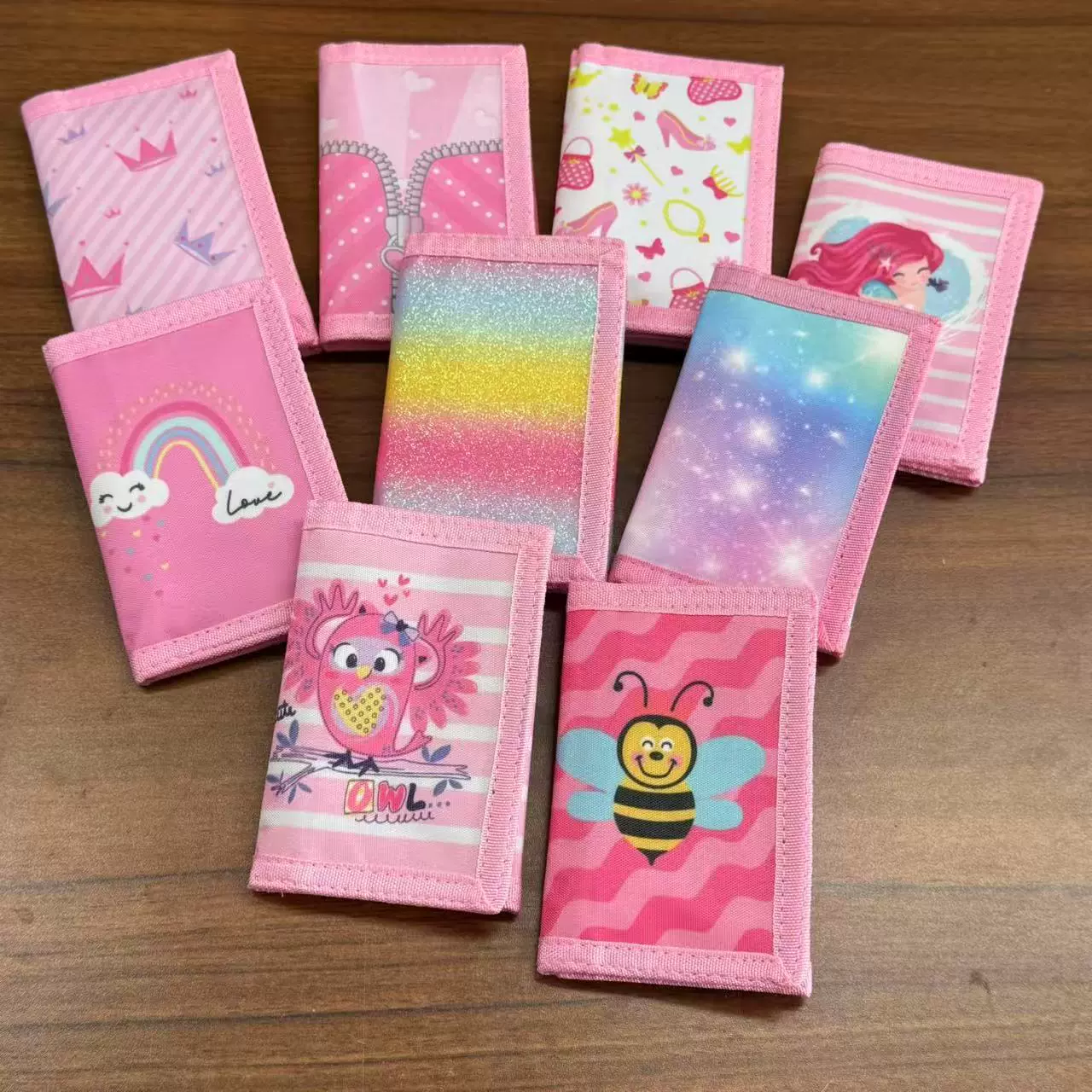源头厂家跨境热销三折儿童钱包，女孩钱包，卡包，零钱包