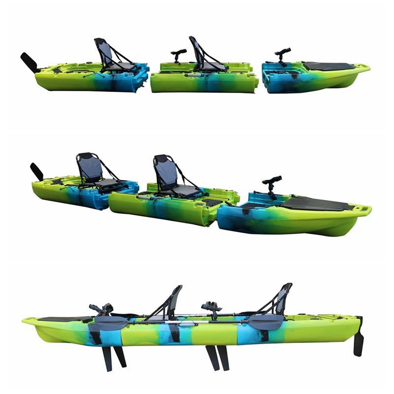 Two-Person Kayak with Three-Section Hard Boat Fins, Two-Section Kayak, Single-Person Canoe with Pedal Splicing and Detachable Design