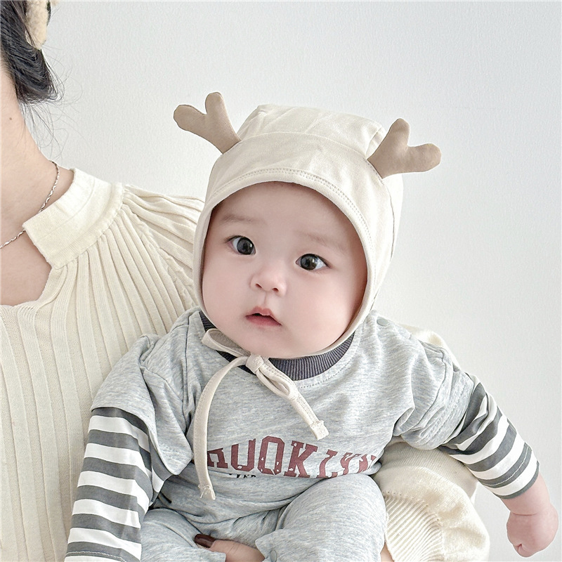 Nuevo sombrero para bebés otoño sombrero para bebés sombrero para bebés sombrero de algodón recién nacido sombrero para bebés pequeños meses de otoño invierno sombrero para oídos cálidos