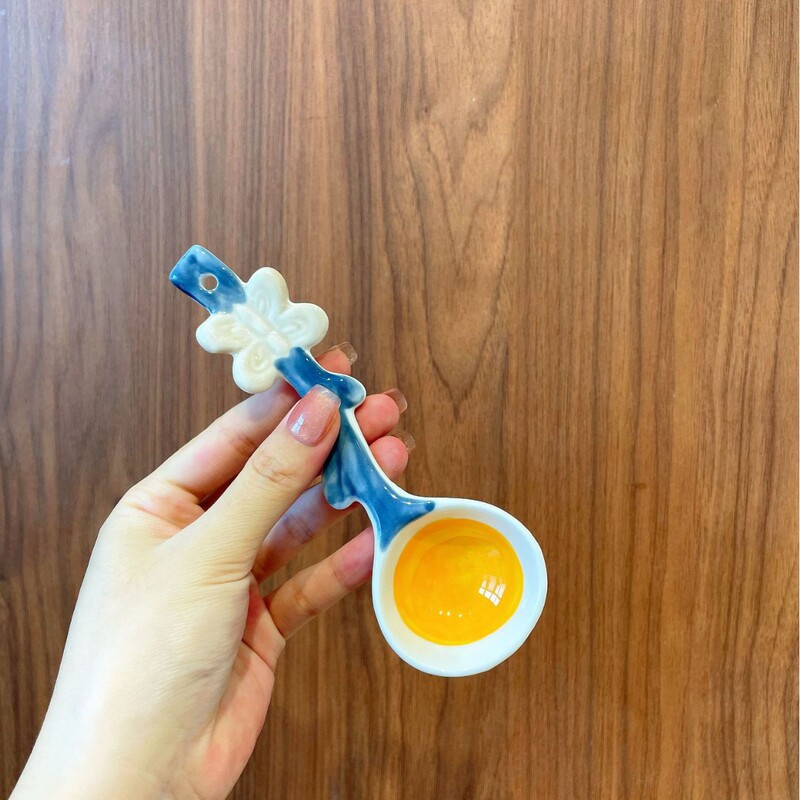 Ins风少女心かわいいセラミックスプーン家庭用赤ちゃんお食事スプーン高颜値デザートスプーンヨーグルトオート麦スプーン|undefined