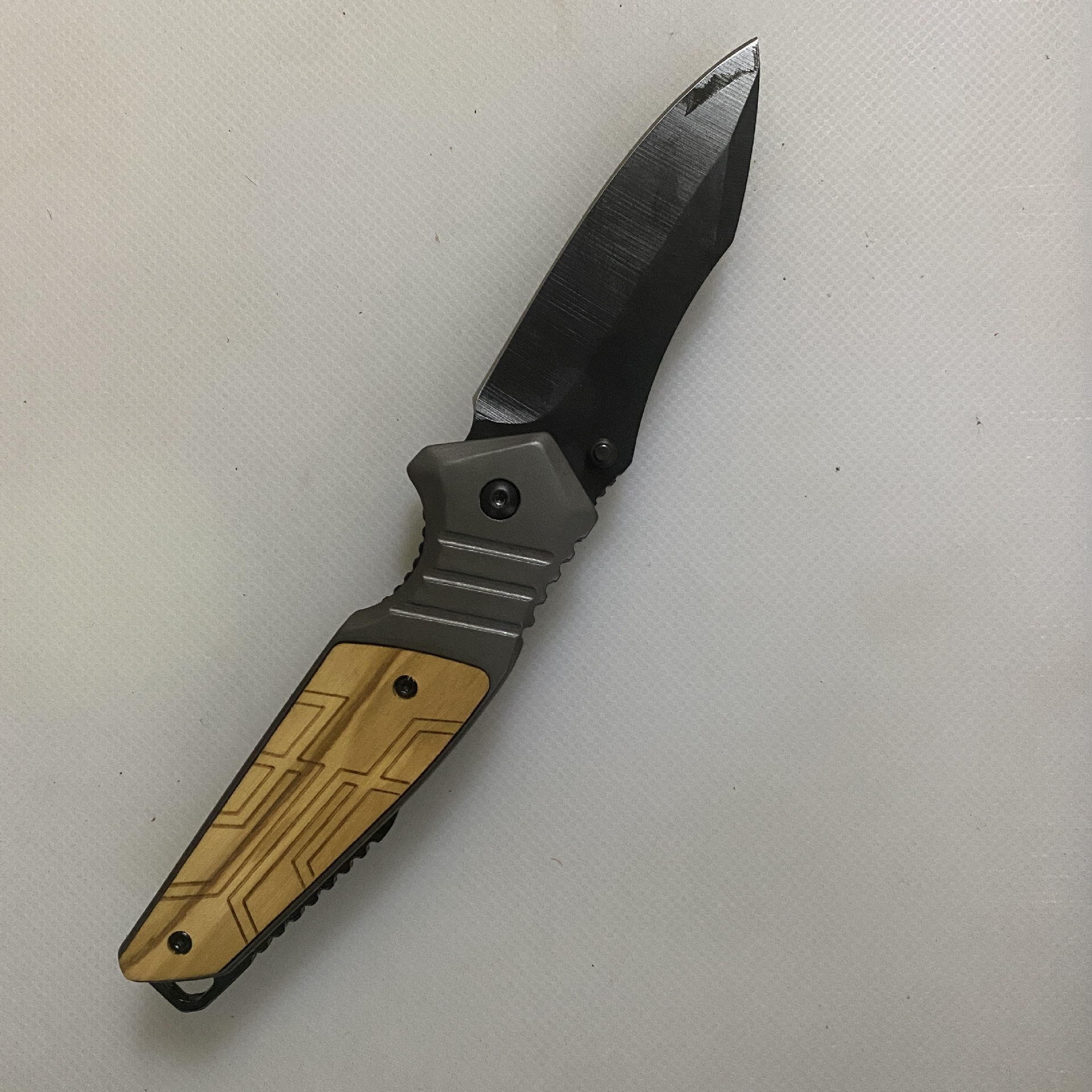 木柄折叠小刀户外求生编写口袋迷你折叠小刀