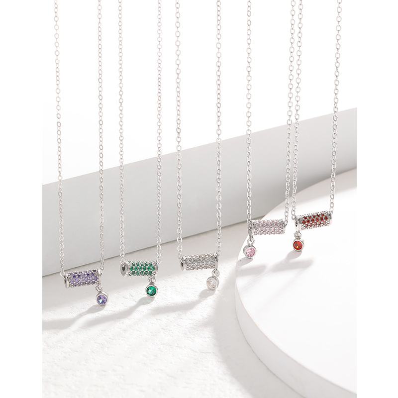 S925 plata esterlina collar de cintura pequeña Luz de las mujeres de lujo simple diseño de nicho de alto grado collar completo de diamantes colgante Cadena de clavícula