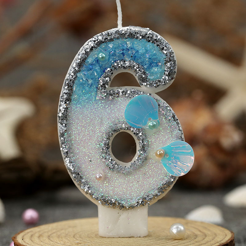 Nuevas velas digitales marinas playa de perlas conchas creativas bienes transfronterizos necesidades diarias venta caliente cumpleaños venta caliente transfronterizas