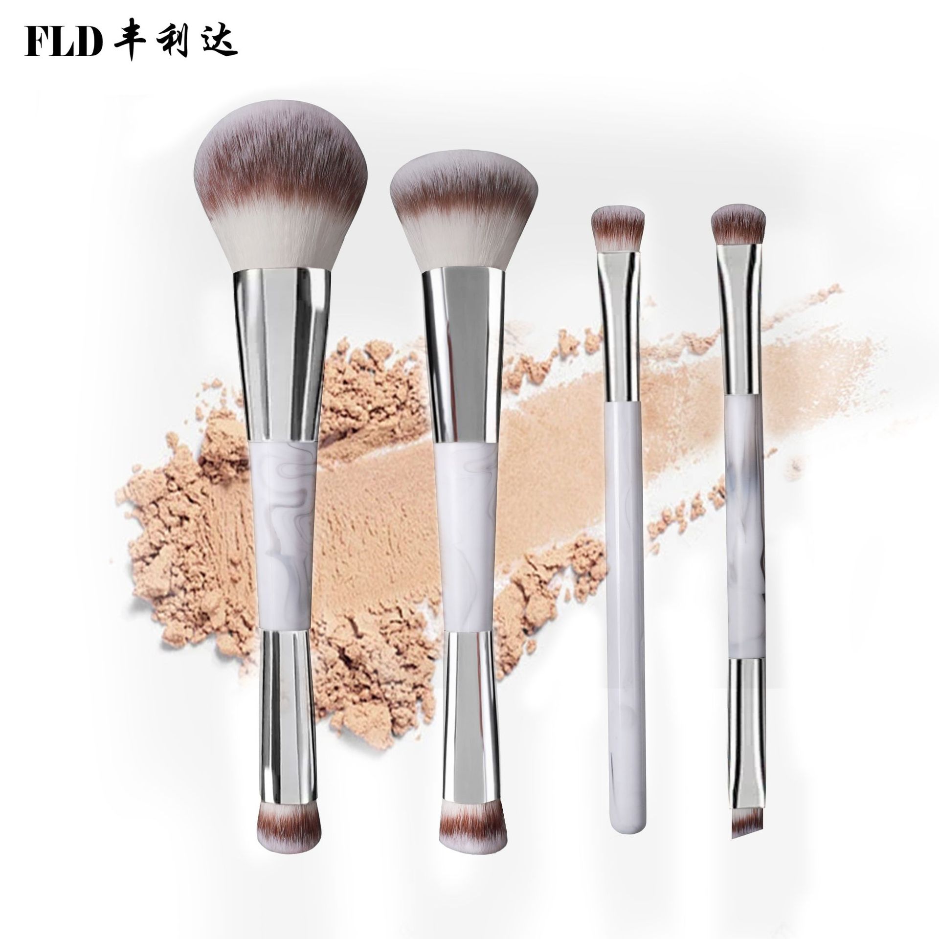 Un nuevo conjunto completo de cepillo de maquillaje de doble cabeza, cepillo de sombra de ojos, cepillo de maquillaje de belleza único, cepillo de sombra de ojos al por mayor