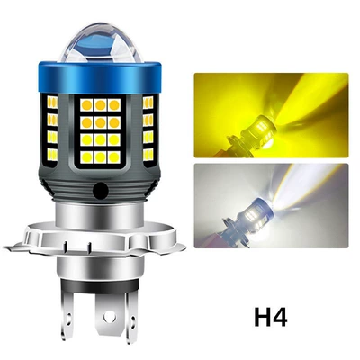 Motorcycle headlights, headlights Led Headlights H4 P15D - h4-white-yellow