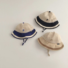 秋南 兒童防曬帽夏季遮陽網眼字母大帽檐男童女童寶寶帽子漁夫帽