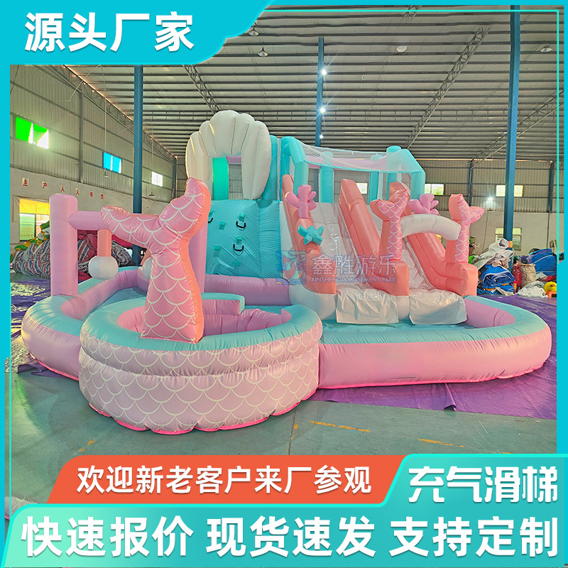 Tobogán inflable para niños, castillo, piscina para niños, piscina de juguete para niños, al aire libre, parque interior y exterior, hogar pequeño