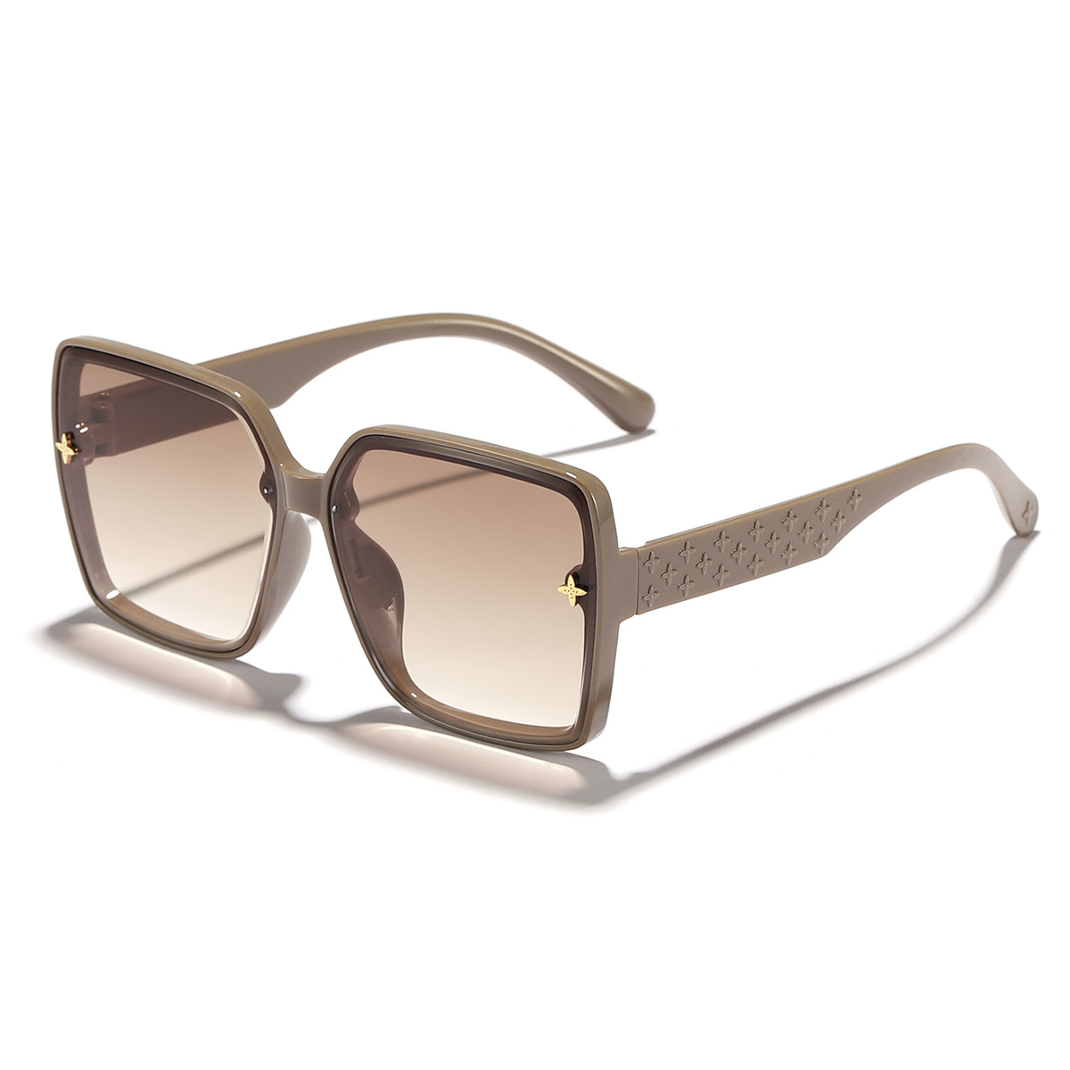 Moda nueva tendencia europea y americana gafas de sol de montura grande para mujer sombra cuadrada tiro callejero playa gafas de sol anti-ultravioleta