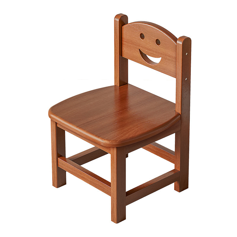 Jardín de infantes silla sonriente taburete de madera maciza taburete pequeño taburete de sala de estar doméstica silla baja moderna simple respaldo de niños silla pequeña