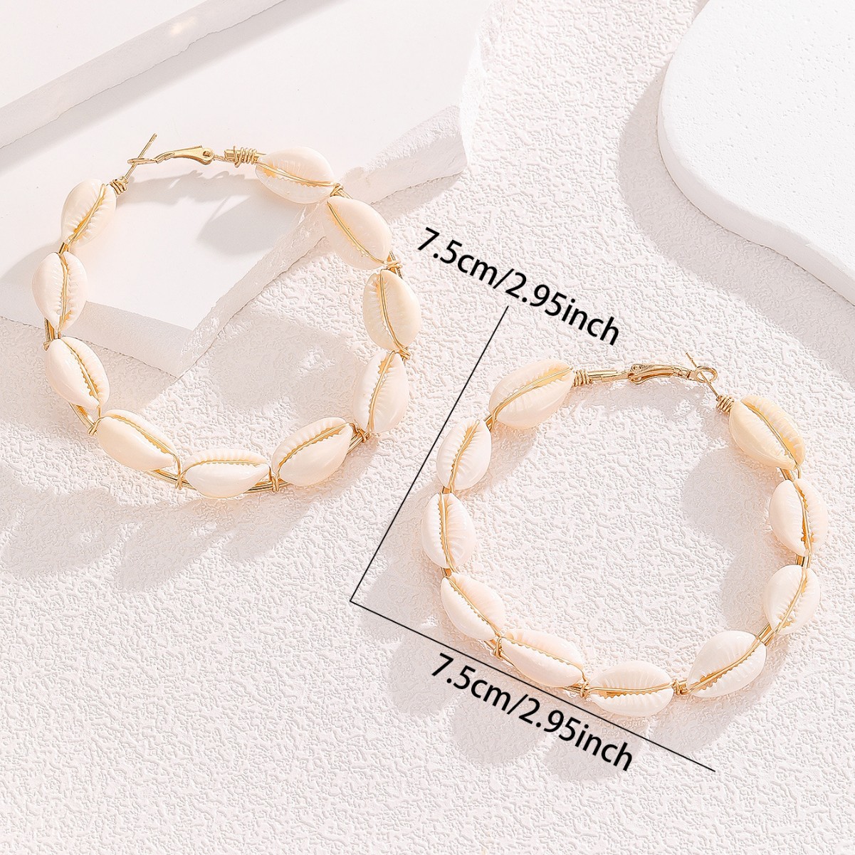 Handmade Woven Shell Earrings For Summer Beach Vacation Style_voghion.com