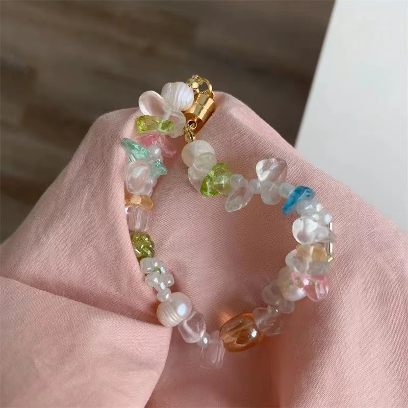 Sweet Flower Grape Glass Pearl Bracelets