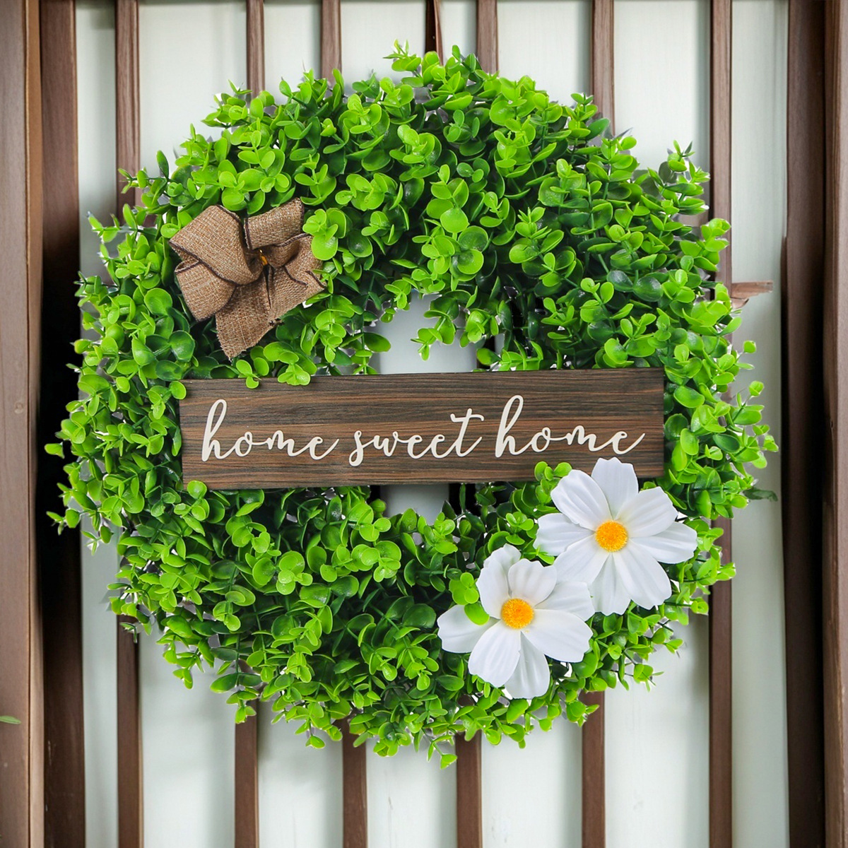 Hong Kong amor transfronterizo nueva decoración frente a la puerta Decoración de la pared de Navidad eucalipto palabra fresca tarjeta Garland puerta colgando al por mayor