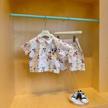 日单外贸原单夏季宝宝卡通纯棉透气套装米奇宝宝套装