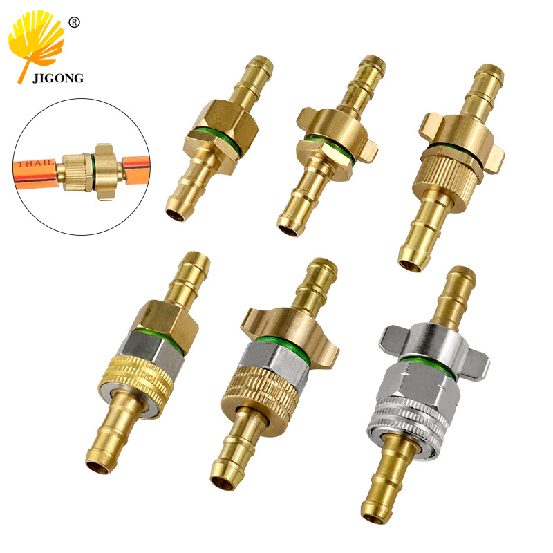 六角两角多规格胶管铜接头 镀铬可拆分活接头高压打药机铜活接头
