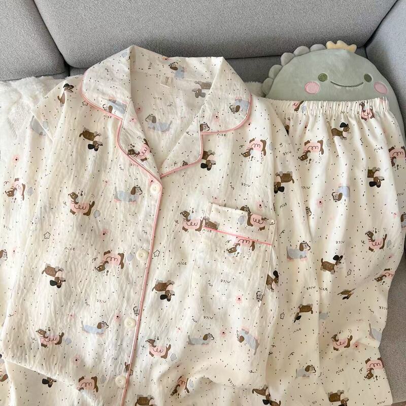 外国貿易クロスボーダー卸売クラウドコットン長袖ズボン 120 グラムパジャマ女性のための Xiaoxin 外で着用できるラペルカーディガンホーム服|undefined