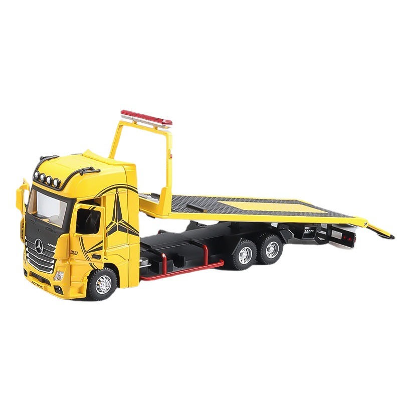 Hengteng aleación modelo de coche 1:24 Big Ben remolque plano sonido luz pull back juguete vehículo de transporte música modelo péndulo