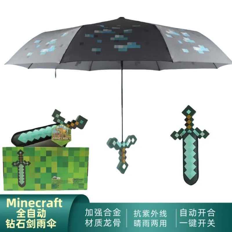 Minecraft Game Merchandise Diamond Sword Umbrella 70% off Sun Umbrella Unisex Personalized Toy Birthday Gift