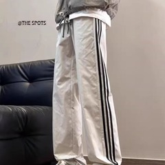 ナイロン速乾ストライプカジュアルパンツ男性夏の新型軽薄ストレートスポーツズボンアメリカ高街突撃ズボン