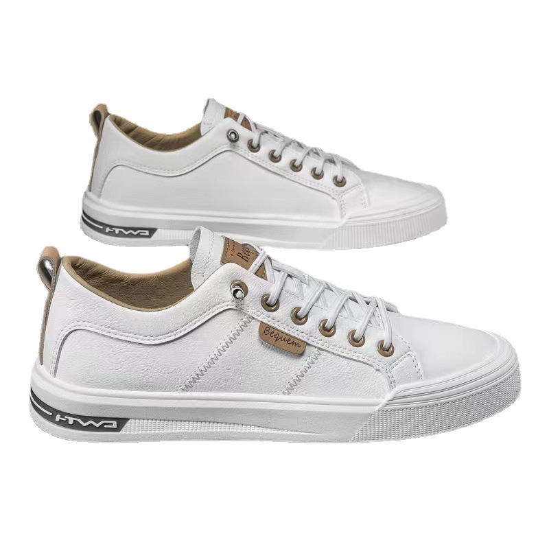 Zapatos de los hombres de cuero de súper soldadura verano transpirable 2024 Nuevo estilo coreano de moda todo partido deportivo casual zapatillas blancas zapatos de moda