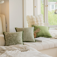 雪尼爾沙發抱枕套批發現代簡約靠枕客廳樣板間飄窗床頭靠墊套綠色