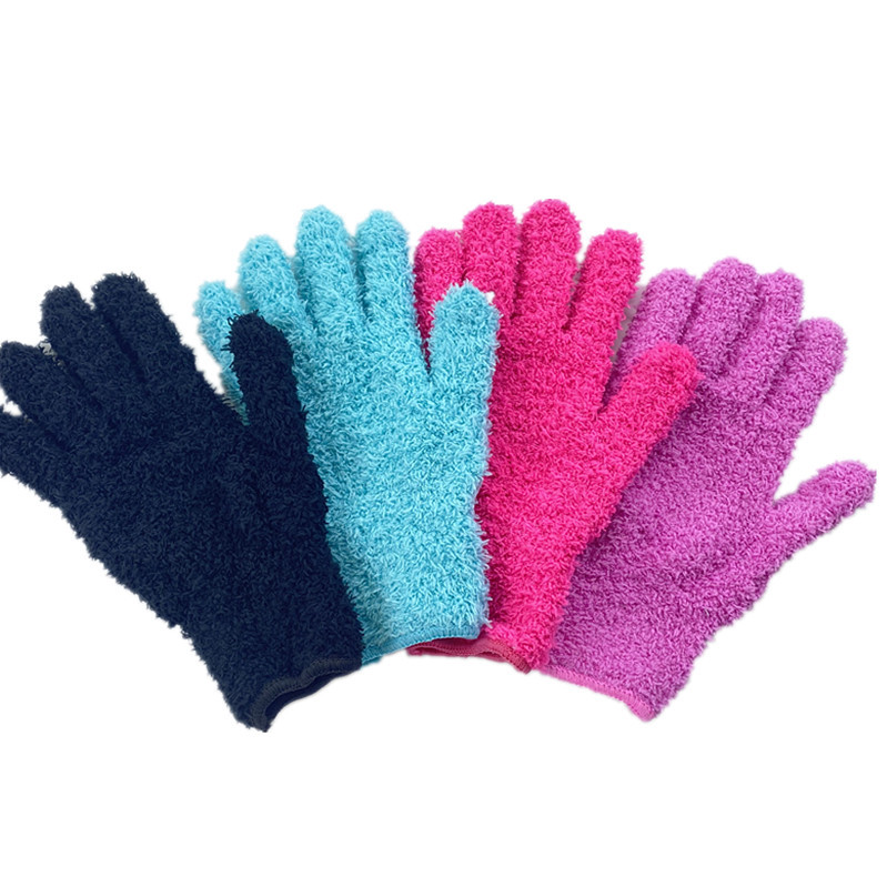 Amazon Venta caliente microfibra pelo teñido guantes Salon suministros felpa guantes reutilizables limpieza eliminación de polvo guantes