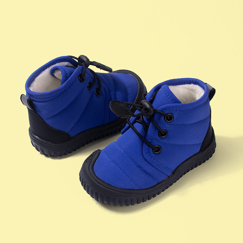 El comercio exterior de invierno en stock botas forradas de lana para niños botas de algodón de bebé cálido inferior suave y casual Velcro niños y niñas zapatos de algodón