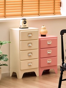 ✅ Bedroom Wheeled Bedside Table Simple Sofa Three-Drawer Cabinet Internet Celebrity Movable Side Cabinet File Storage Cabinet Storage Cabinet