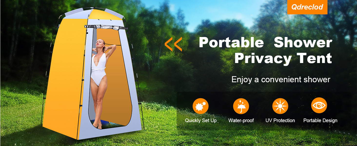 Outdoor toilet tent, portable shower and changing room, camping mobile shower cabin, fishing tent