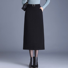 纯色简约垂感修身时尚直筒裙长款通勤半身裙2025秋冬款包臀一步裙