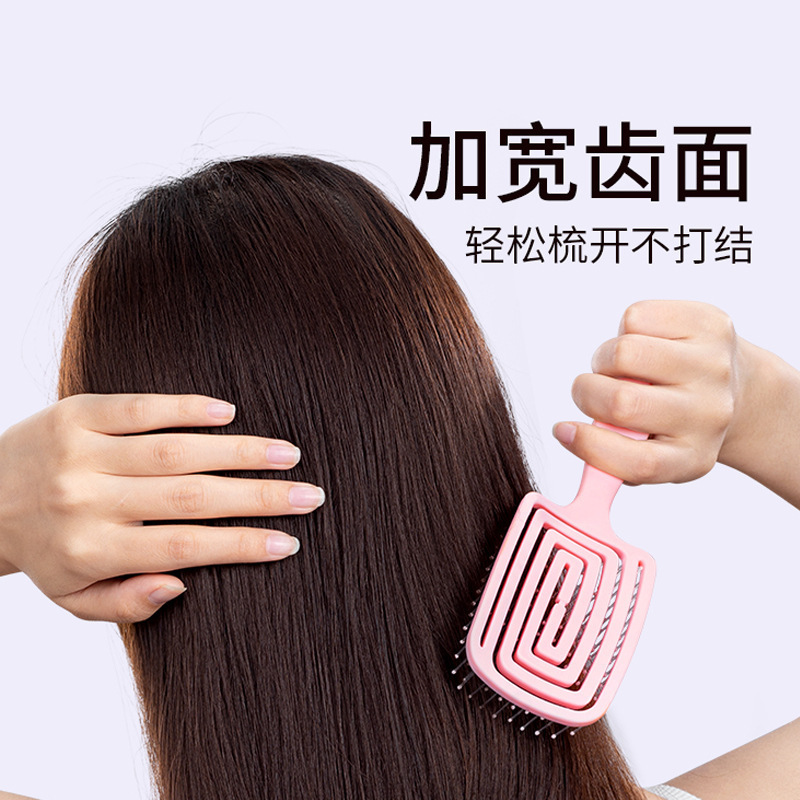 高級つや消し増粘ABS大型カーブコーム、ふわふわコーム、女性用蚊取りコーム、エアバッグコーム、リブコーム、中空回転コーム|undefined