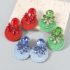 Glossy elastic woven earrings, European style, polyester, suitable for import