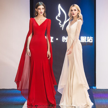 大合唱礼服裙女2025新款秋冬季气质感长款女王表演除服宴会晚礼服
