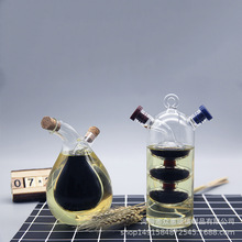 两用油壶软木塞透明玻璃密封油壶家用创意厨房酱油瓶醋瓶调料瓶