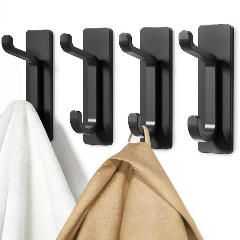 Coat Hooks, Towel Hooks, Bathroom Wall Hooks, Rv Living Room Kitchen Cooking Tools, No-Drill Adhesive Door Hooks, Sticky Door Hooks for Clothes and Hats