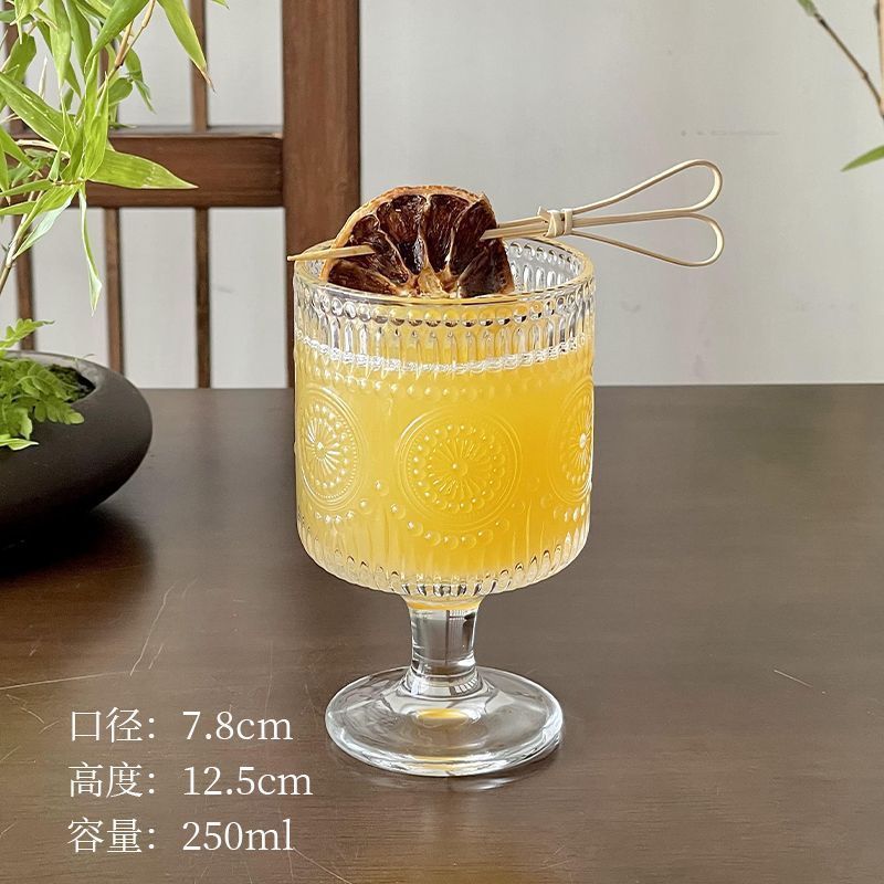 热红酒玻璃杯高脚杯甜品杯冷饮杯鸡尾酒杯创意玻璃杯高颜值ins风|undefined